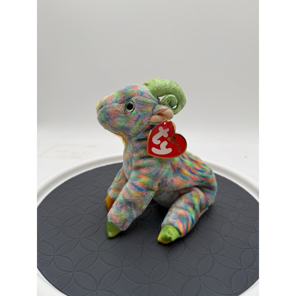 Ty Beanie Baby Goat Zodiac Collection 2000 Rainbow Plush Retired w/ Tags